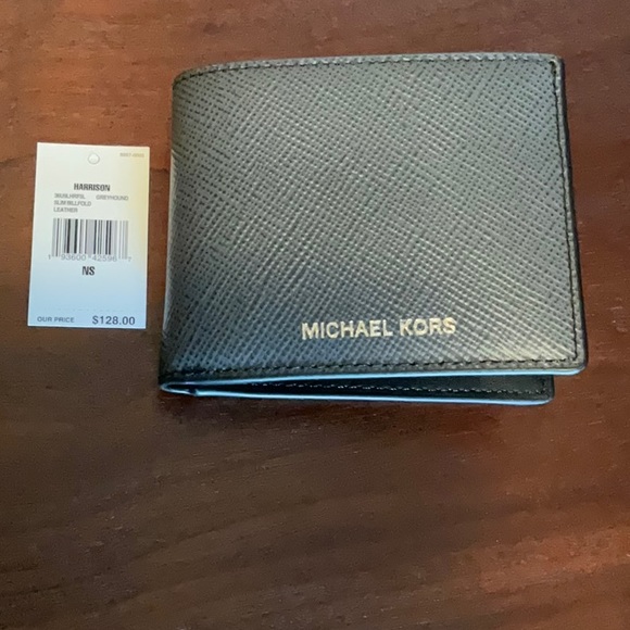 Michael Kors Other - MK MENS HARRISON GREYHOUND LEATHER SLIM WALLET